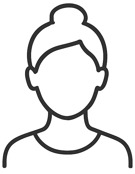 Line drawing of a woman