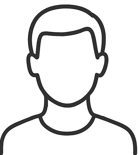 Line drawing of a man